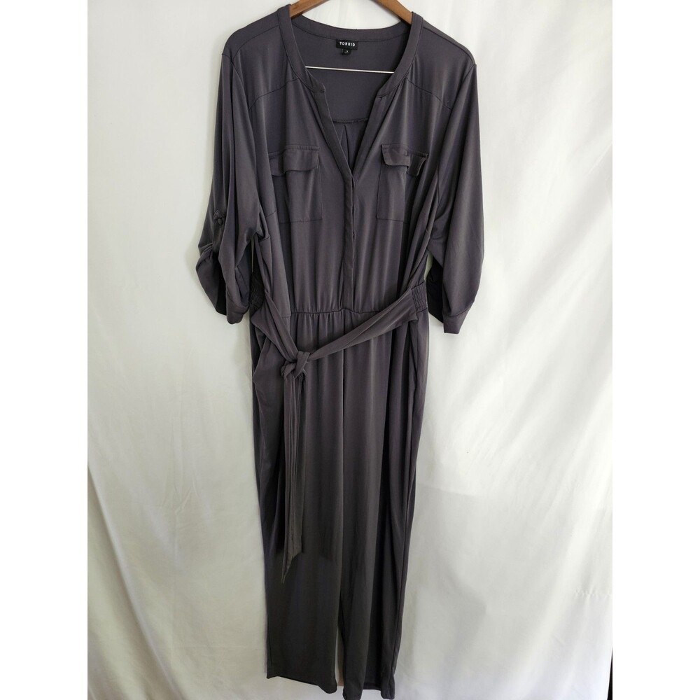 Torrid Jumpsuit Women’s Gray Pants Romper With Pockets Size 3